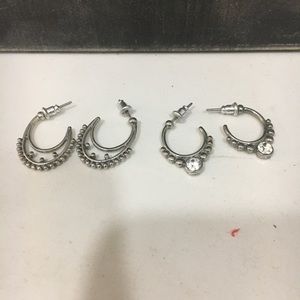 Set of Two Half Hoop Earrings
